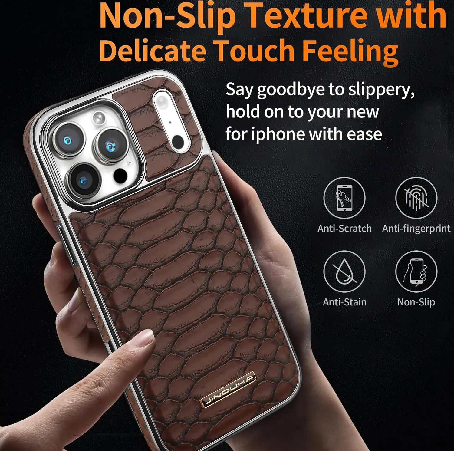 Snakeskin texture phone case, high-end leather business style, suitable for iPhone 17 Pro Max/16 Pro Max/15 Plus/14 Pro/13/12/11, electroplated soft material full-coverage phone case, personalized phone case, gift, birthday present.