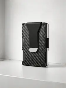 Carbon Fiber Slim Wallet for Men, RFID Blocking Card Holder with AirTag Slot, Minimalist Front Pocket Wallet, Holds 8 Cards