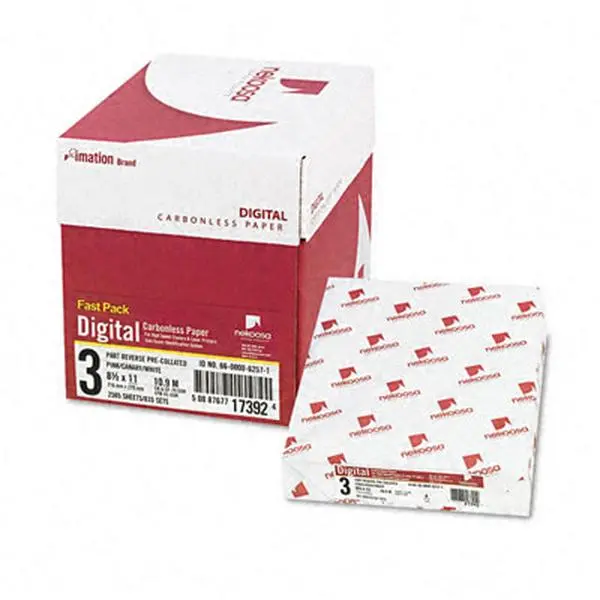 Nekosa 17392 Digital Carbonless Paper Reverse Letter Three Colors 2500 Sheets per Carton