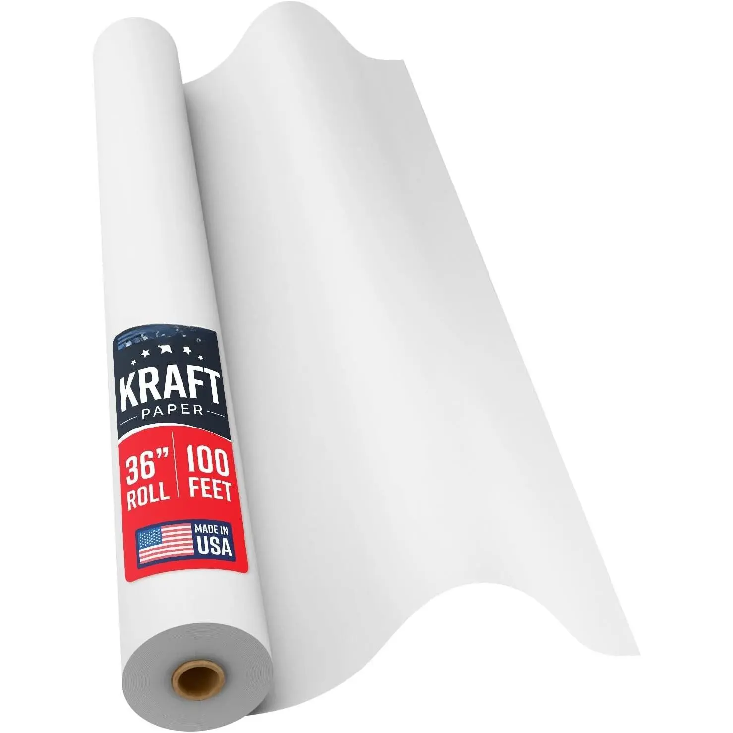 36in Heavy-Duty White Butcher Paper Roll - 100ft Cuttable, Acid-Free, Fade-Resistant Home Supply for Drawing, Art Class, Custom Projects