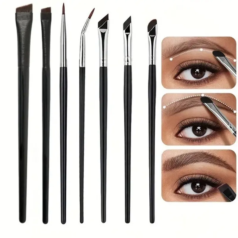 Eyeliner Angled Blade Detail Brush Eyebrow Brush Eye Shadow Brush Set, Precision Makeup Brushes for Defined Looks, Essential Beauty Tools, Right Angle Corner Eyeliner Brush, Cosmetic Brushes, Eyeshadow Brushes