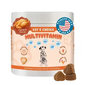 Vet’s Choice Dog Supplement 16-in-1 Multivitamin with Vitamins A-E, Probiotics and Daily Essential Nutrients, 120 Soft Chews for Easter Special