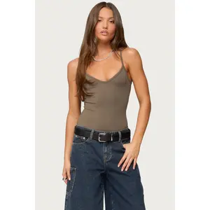 Teaghan V Neck Fitted Bodysuit