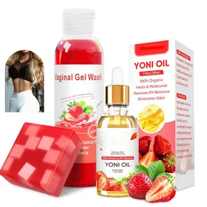Natural PH Balance Yoni Oil & Yoni Soap Set, Organic Feminine Intimate Care Wash, Moisturizing Soothing Oil for Itching Dryness Odor Relief, Elasticity Enhancing Fragrance-Free Intimate Cleanser for Women Daily Use