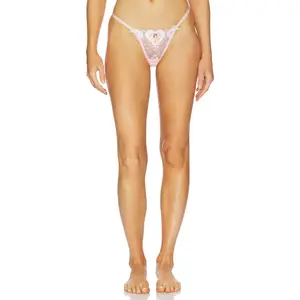 For Love & Lemons Cherub Love Thong Panty Pink