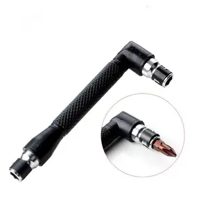 1pc Durable Black L-Shape Socket Wrench with 90° Right Angle Extension Handle - Waterproof, Manual Screwdriver Adapter for Metal Surfaces