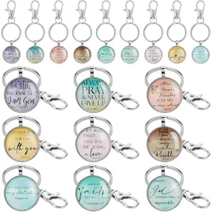 36 Pcs Christian Keychain Mini Bible Verse Keyring, Inspirational Religious Scripture Quote Gifts for Women Men, Bulk Supplies for Church Events & Holidays