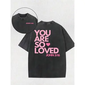 You Are A Love Printed Retro Washed T-Shirt, Retro Street Style. Simple And Versatile, Pure Cotton Is Of High Quality, Novel And Fashionable, And It Is A Must-Have Fashion T-Shirt For Spring And Summer.
