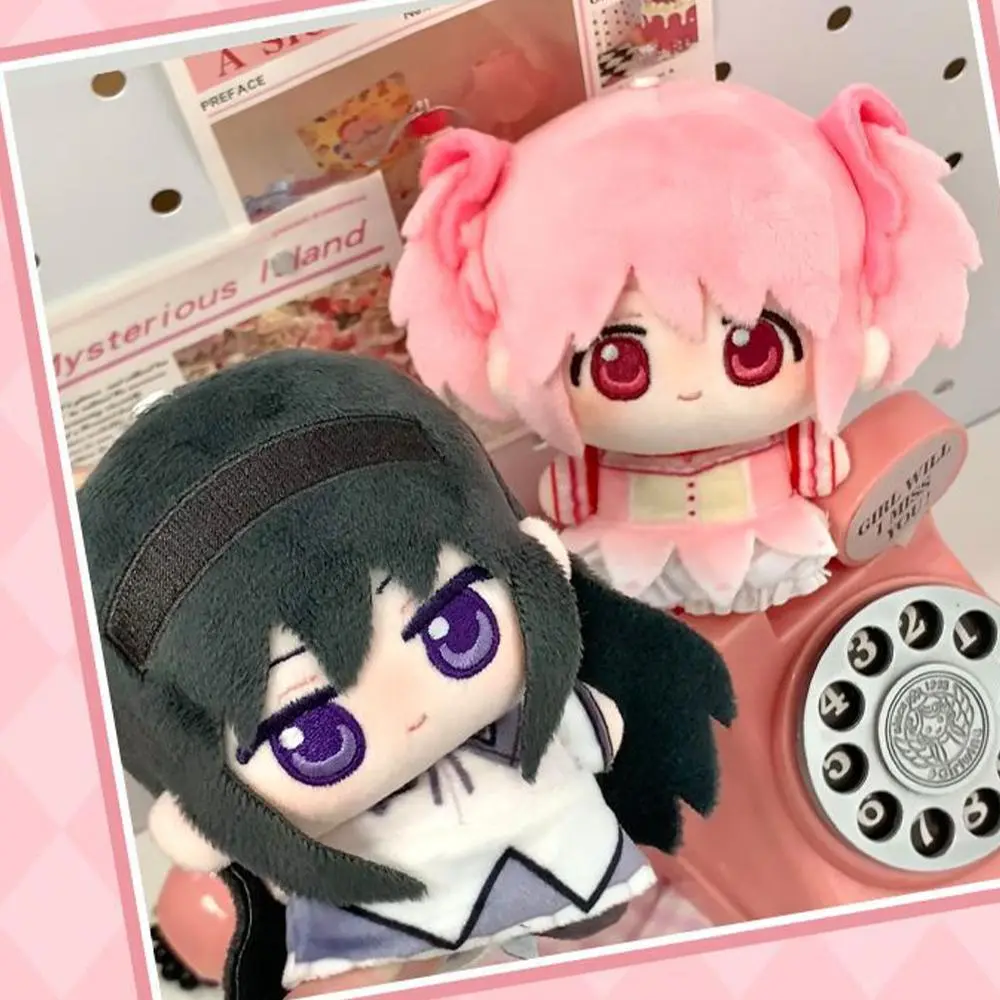10cm Cute Magical Girl Doll Pendant Anime & Manga Plush Toys (2 Pcs: Kaname Madoka, Blueberry Akemi Homura), 80g Cotton Soft Stuffed Dolls, Backpack Keychain Pendants, Christmas Gifts for Cars & House Decoration