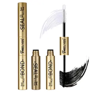 Lash Bond and Seal - Waterproof Lash Cluster Glue, 2-in-1 Strong Hold & Sealant for 72Hrs, Upgraded Long Lasting & Non-Irritating DIY Eyelash Extension at Home, by TMIELYBS (Black Bond,10ML)