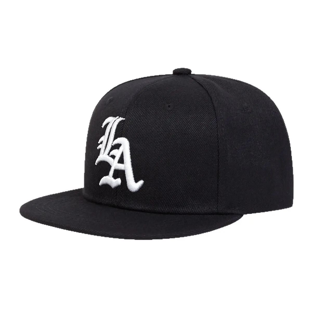 Aesthetic LA Snapback Baseball Cap for Men & Women, Heavyweight Retro Hip Hop Mens Hats with 3D Raised Gothic Font Lettering, Polyester Fibre Construction, Unisex