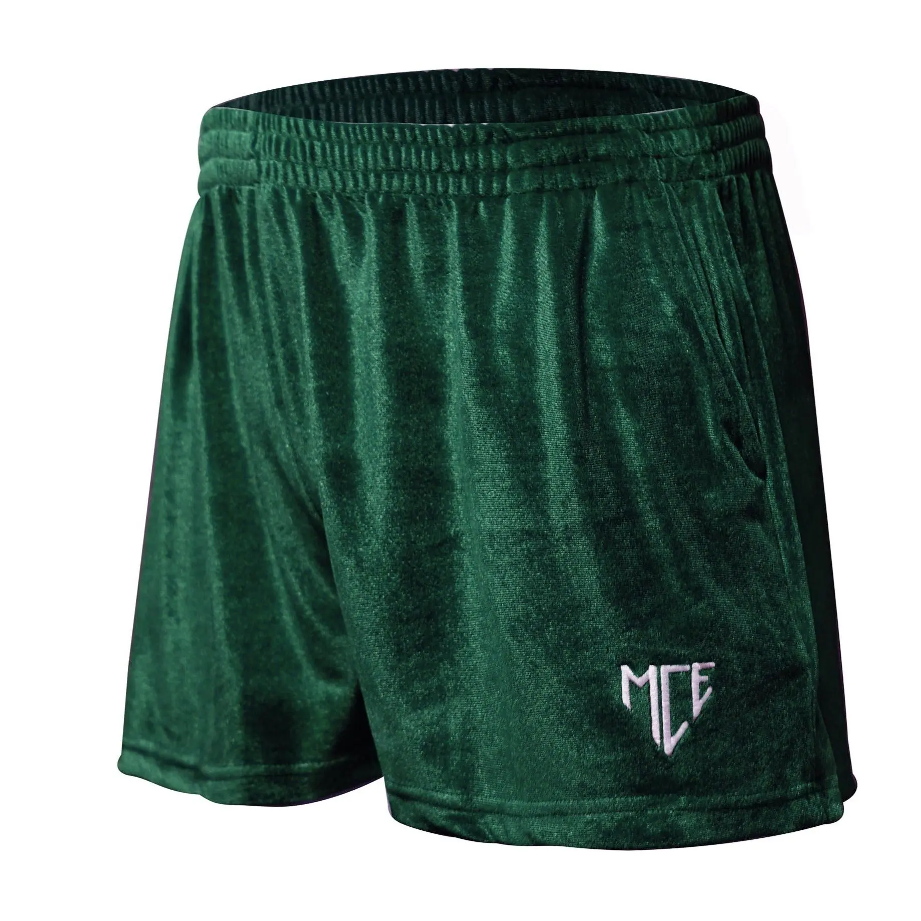green MCE velvet shorts green MCE velvet shorts