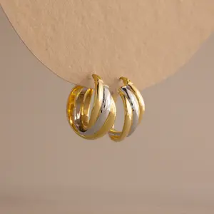 Intertwined Mixed Metal Hoops by Caitlyn Minimalist - Chunky Gold & Silver Twisted Hoop Earrings - Statement Jewelry - Best Friend Gift