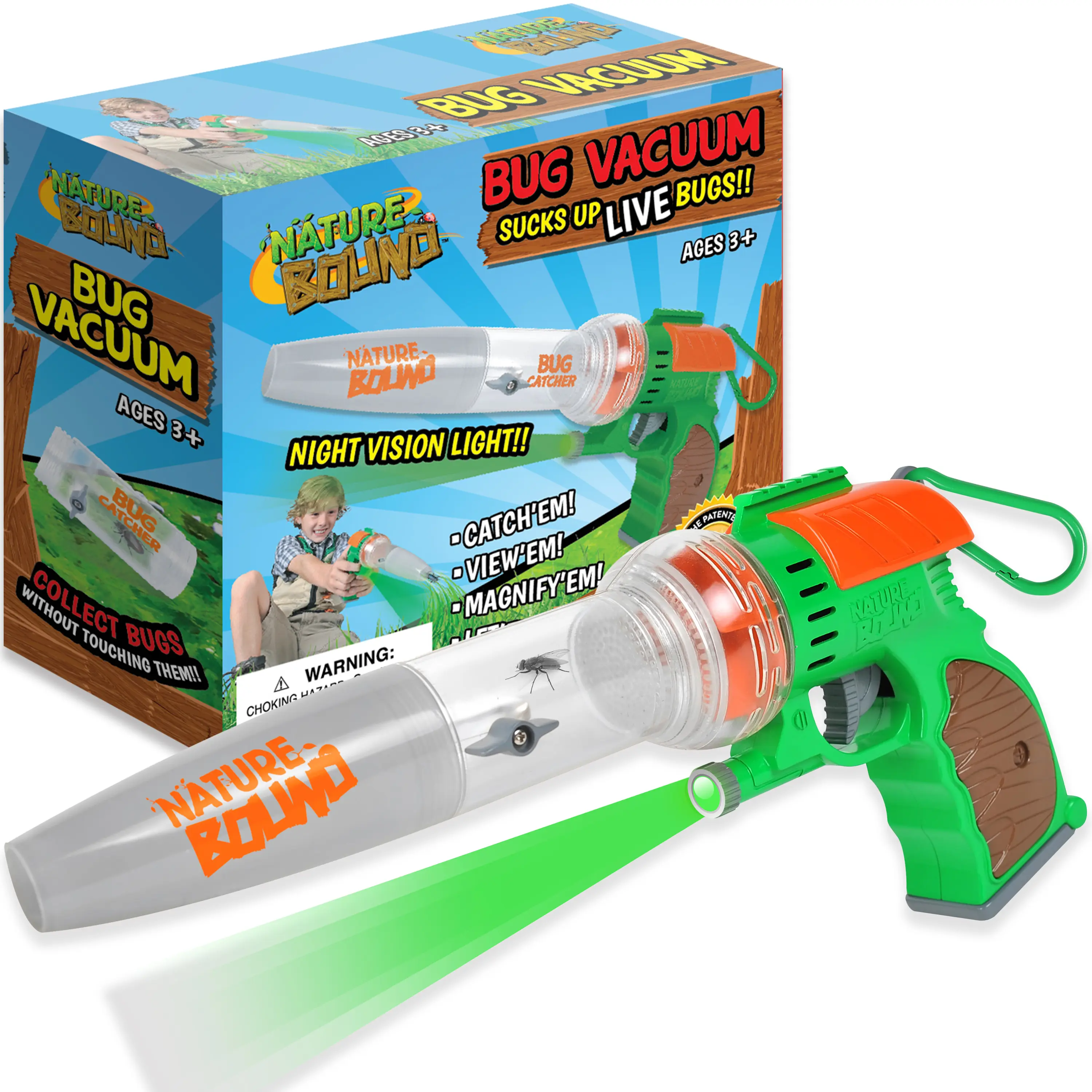 Thin Air Brands Nature Bound Bug Catcher Toy, Bug Vacuum for Kids, Catch and Release Indoor/Outdoor Play, Patented Bug-Safe Design