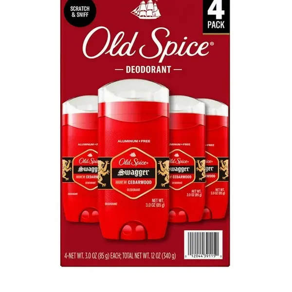 Men's Old Spice Swagger Aluminum-Free Stick Body Care Deodorant, 3oz Bulk Pack (Pack of 4)