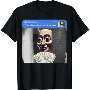 There is movement at your front door Tung Tung Tung Sahur meme cotton T-shirt