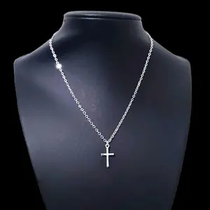 16 Inch Silver Cross Necklace 001