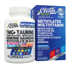Clean Nutra TMG+, Taurine, B6 Vitamins, B12, D3 K2, Magnesium, Omega 3, Turmeric, CoQ10 & More for Muscle Health & Energy Support Capsules – Methylrenew