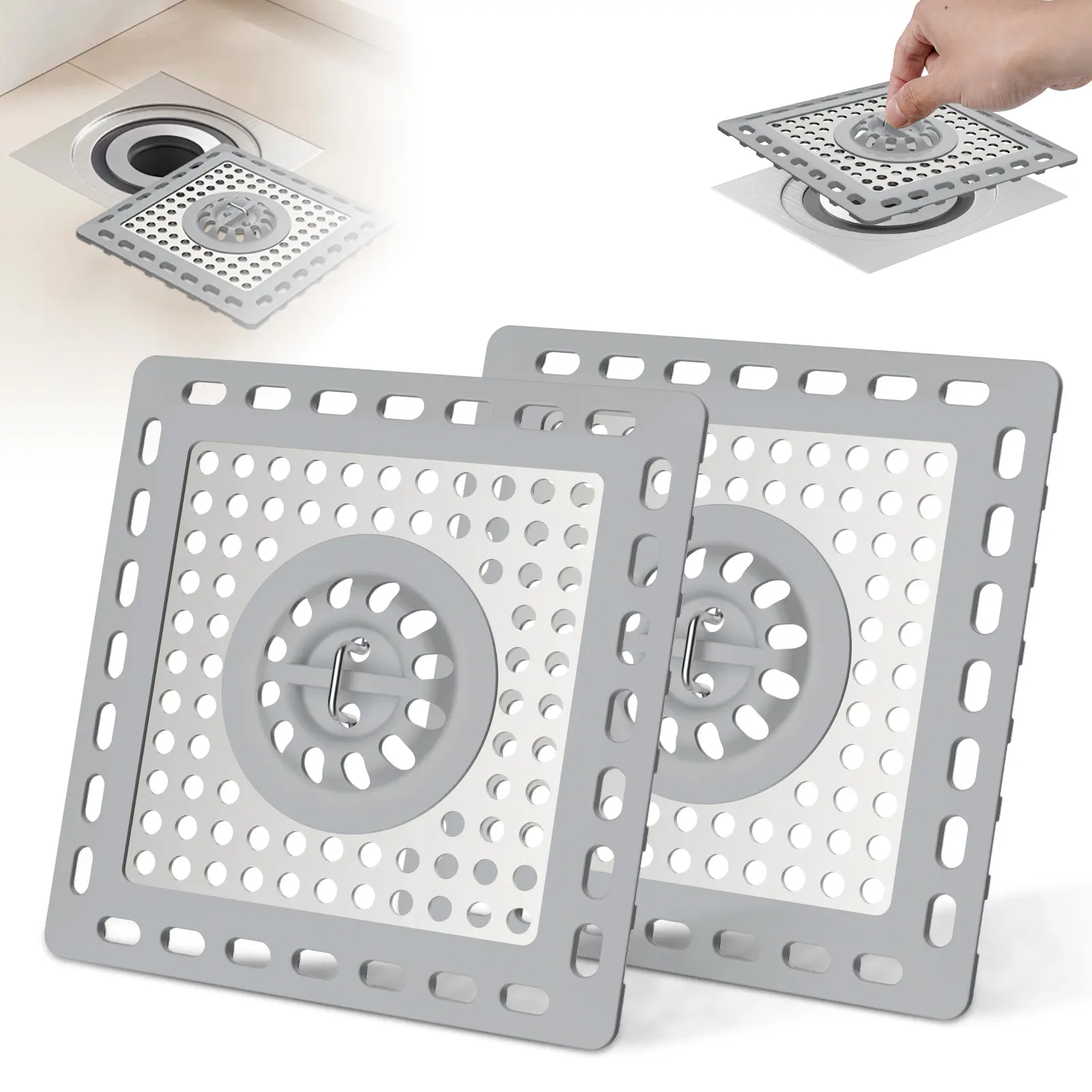 2 PACK - 4' Light Grey