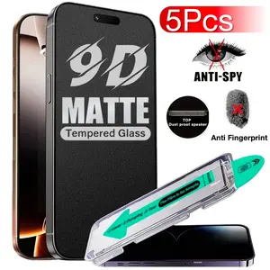 Five-Piece Matte Privacy Screen Protector Set, Compatible with iPhone 17/16/15/14/13/12/11/x Series, Anti-Fingerprint, Full Coverage, Easy Install, 9h Tempered Glass Smartphone Protector