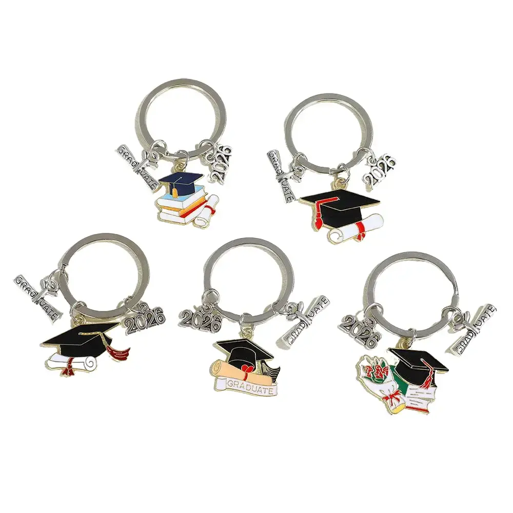 2026 Graduation Keychain, Grad Cap Diploma Charm Key Ring, Graduation Gifts for Students, Boyfriend Birthday Gift Class of 2026 Keepsake				