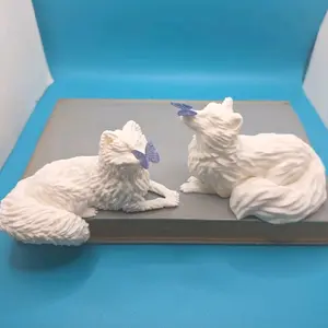 Fox with Butterfly Figurine | Quicksilver Inspired | Fantasy Bookish Gift | White 3D Printed Animal Sculpture | Book Lover | Shelf Decor | Magical