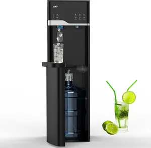 IKT Bottom Loading Water Dispenser Cooler with Ice Maker for 5 Gallon Bottle 22lbs Daily Capacity Self Clean Empty Bottle Alert Black