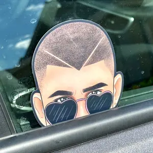 Holographic Bunny Peeker Weatherproof Sticker - 4.4" x 3.9"