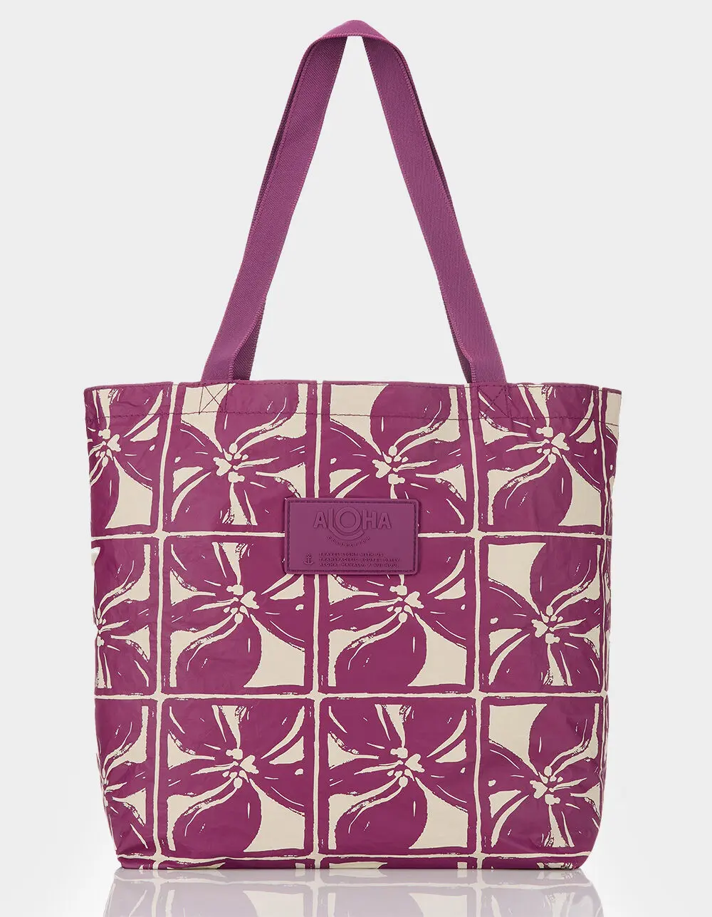 ALOHA  Womens Collection Lattice Reversible Tote Bag, Plum