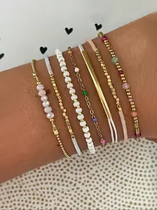 Boho Style Women's Bracelets Set, Stackable Bracelets, Ccb Beads & Chain Design, Colorful Oil-Drop Finish, Perfect Gift for Friends & Daily Wear