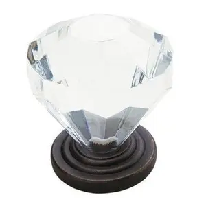 Crystal 14303ORB Retro Vibe Door Knob - Oil Rubbed Bronze, Diameter 1.25 in., Amerock Series, Crystals Doorknobs, Decorative Handles Doorknobs