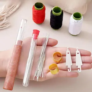 Hosenwelt 37PCS Sewing Tool Set with 25 Needles, 3 Thread Rolls, Threading Tools, and Thread Remover for Beginners & Professionals Daily Sewing & Repair