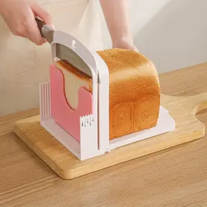 Bread Slicer Adjustable Folding Cutter with 5 Slice Thicknesses for Bread Roast Loaf Sandwich Maker Toast Slicing Machine