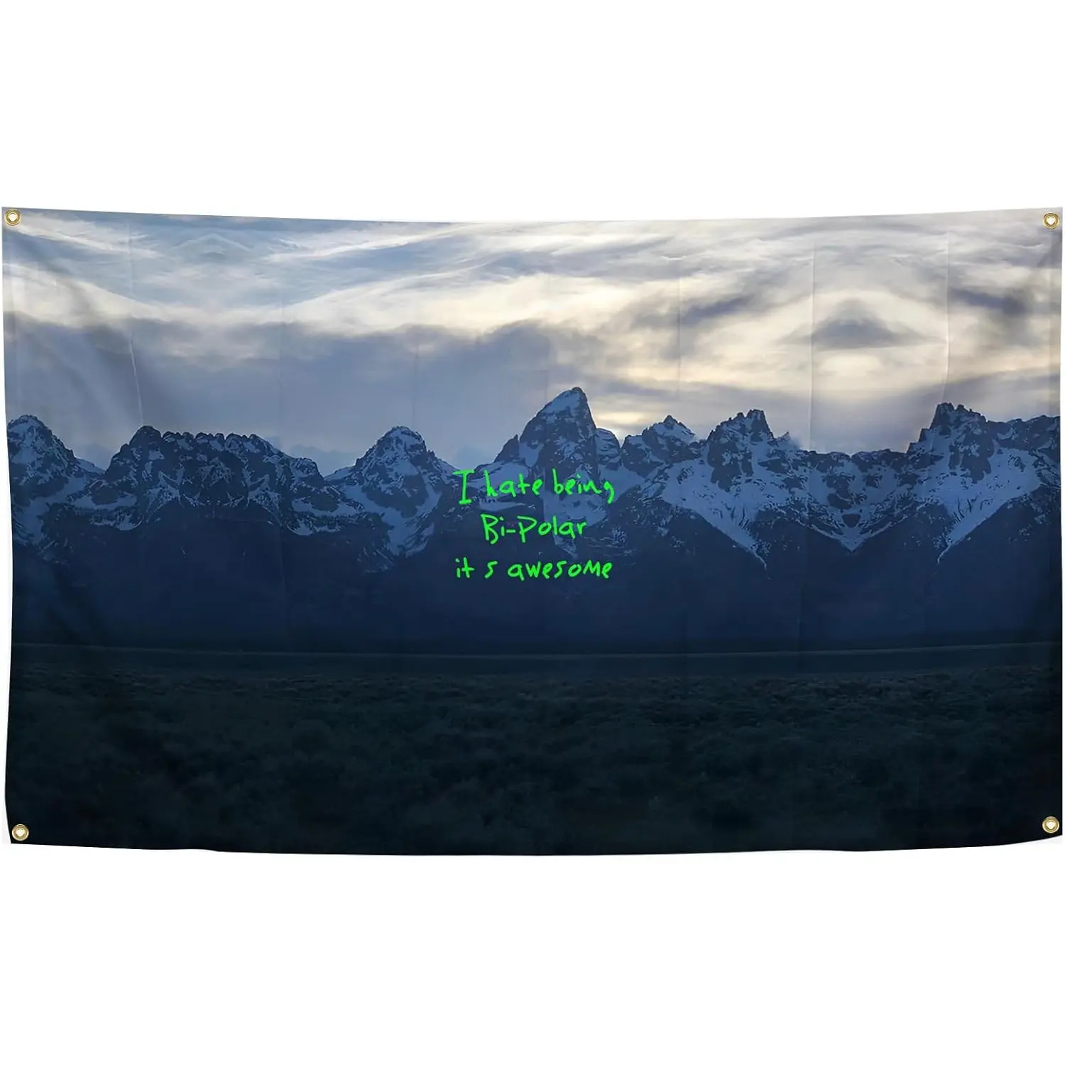 1pc  Iconic Rap West Album Art Poster Cover Tapestry Hanging Decor Dormitory Party Background, Living Room & Bedroom Home Decoration Landscape