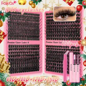 600/330 DIY Eyelash Extension Kit, Volume Individual Lash, Ultra Thick D Curl 9-16mm Mixed Length, Home Made Lashes, Eyelash Extensions Kit, Elegant Cartoon Design