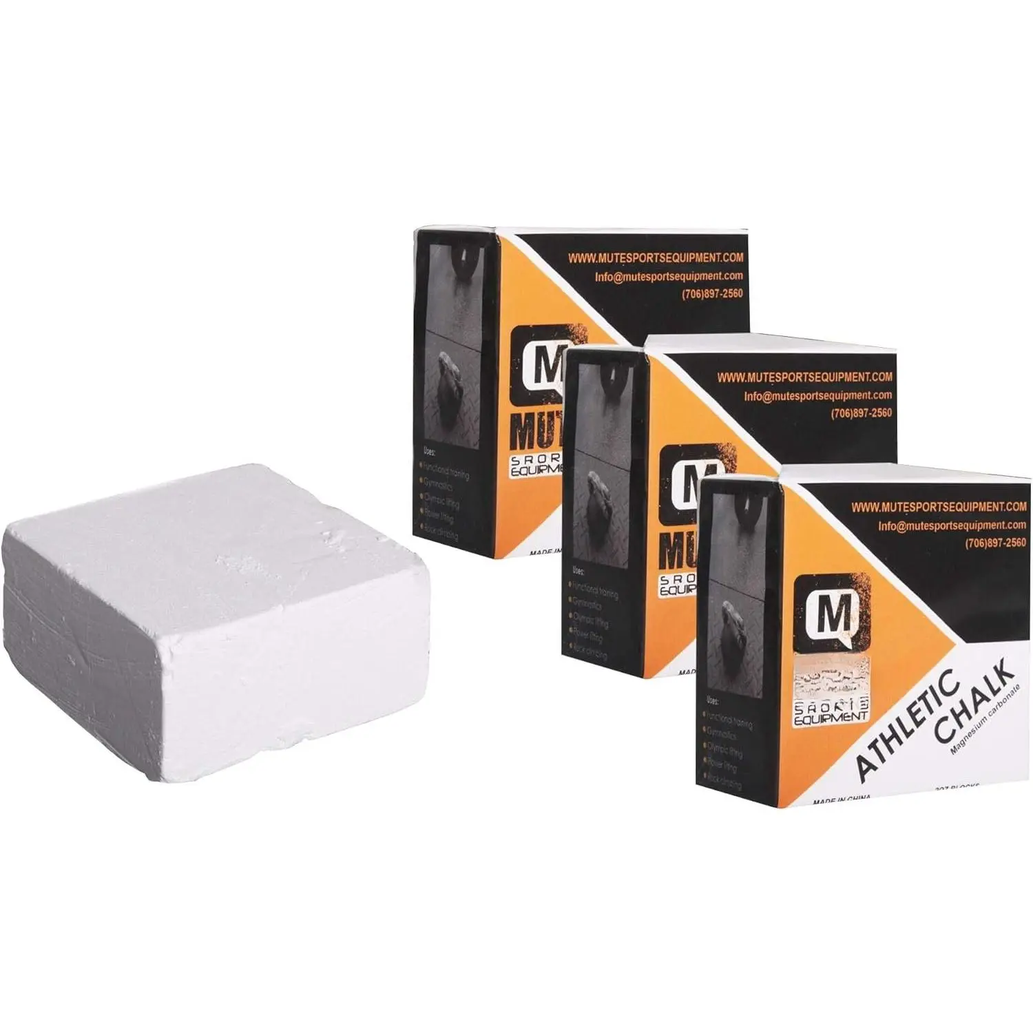 | Athletic Gym Chalk - Increase Grip Strength - for Bouldering, Rock Climbing, Gymnastics, Functional Fitness, Weight-Lifting - , Non-Staining Magnesium Carbonate - 2 oz Blocks (3 Pack)