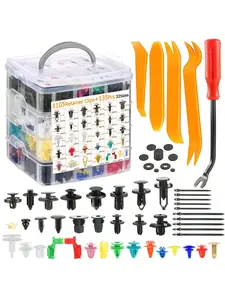 1240 Pcs Car Push Retainer Clips & Auto Fasteners Kit ,Universal Fit For Most Cars, 32 Most Popular Sizes Nylon Bumper Rivets With 10 Cable Ties And Fasteners Remover