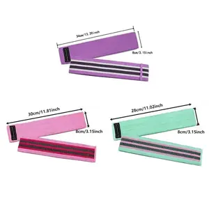 Elastic Squat Resistance Band Butt Lift Fitness Pull Rope Yoga Stretch Training Set Advanced Gym Bands for Workout Leg Exercises Strength Training Equipment