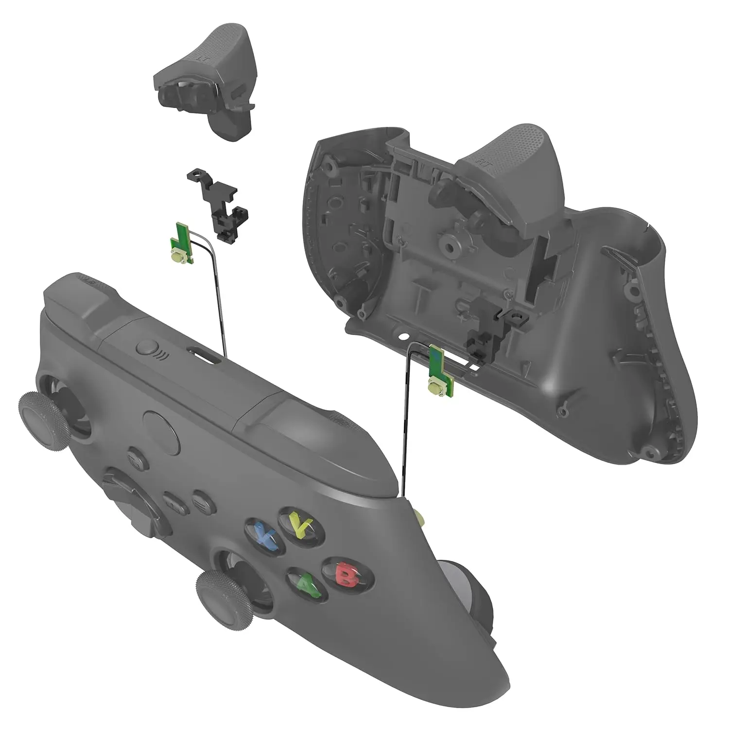eXtremeRate Clicky Hair Trigger Mod Kit for Xbox Series X/S, Xbox Core Wireless Controller (Fits 1914, for FPS Gamers) - LT/RT Shoulder Buttons, Flashshot Trigger Stop Flex Cable, Kit Includes Tools