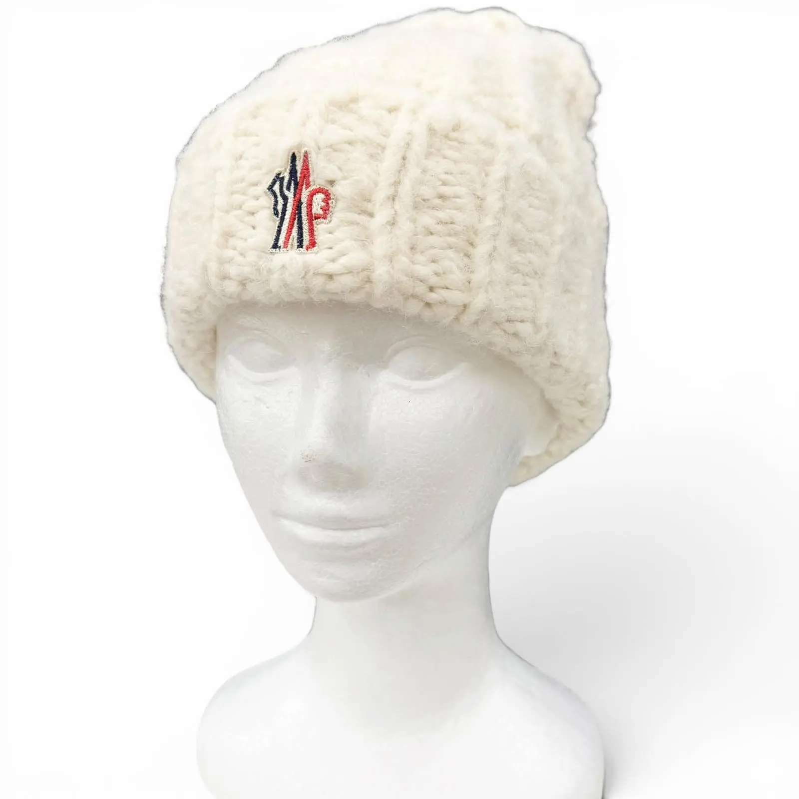 Pre-owned MONCLER Wool Small Leather Goods Grenoble Knit Blend Cap