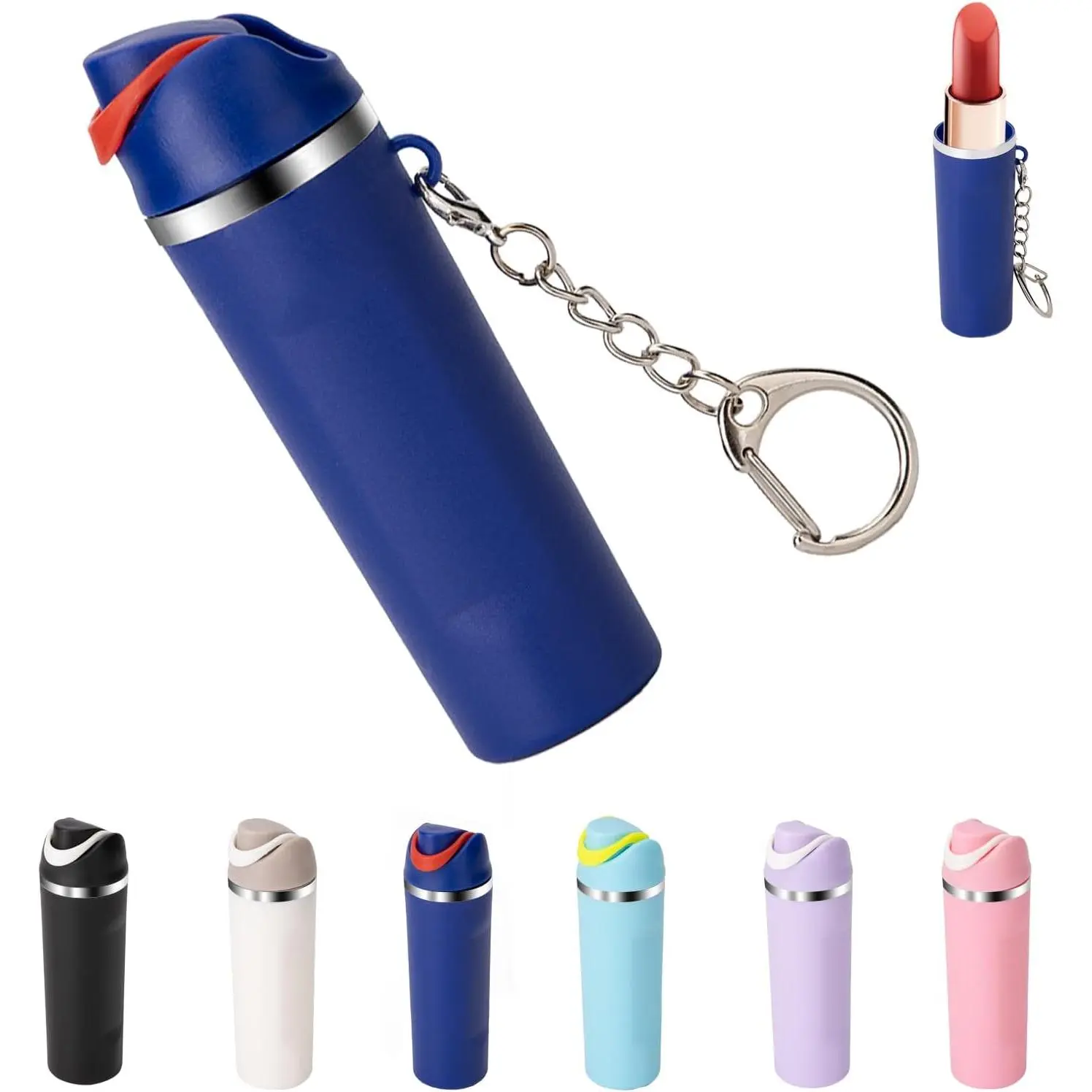 Cute Lightweight Mini Cup Keychain, Owala Water Bottle-Compatible Tumbler & Lip Balm Holder Keychain, Lightweight Keychain