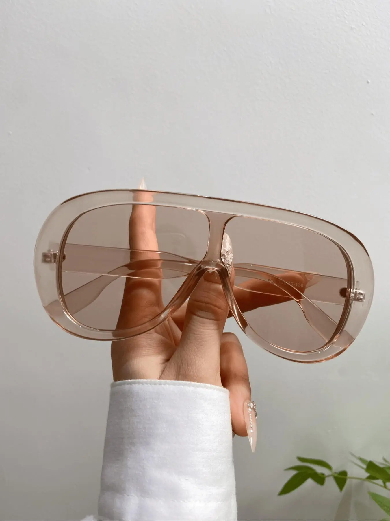 Retro Large Frame Tinted Lens Sunglasses, Stylish Glasses, Street Trendy Shield Sunglasses for Everyday Use, Fashion Accessories for Outdoor Activities