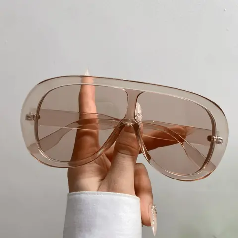Retro Large Frame Tinted Lens Sunglasses, Street Trendy Shield Sunglasses for Everyday Use, Fashion Accessories for Outdoor Activities, Fashion Accessory Eyewear
