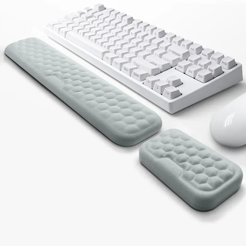 Computer Keyboard Wrist Rest & Mouse Wrist Rest, 2 Counts/set Durable Ergonomic Memory Foam Wrist Rest Pad, Comfortable & Breathable Mouse Pad, Computer Accessories