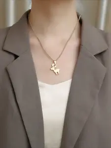 Christmas Elk Pendant Necklace, Stainless Steel Non Fading, Christmas Accessories, Christmas Gifts