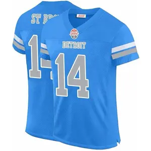 Mens Football Stitched T-Shirt for Sports Fan Blue