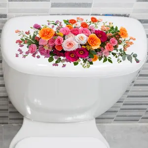 A creative spring flower toilet sticker for bathroom and toilet decoration, self-adhesive, Bathroom Decoration Accessories, Bathroom Decorations, Bathroom Decor Supplies, MS4457-ZC