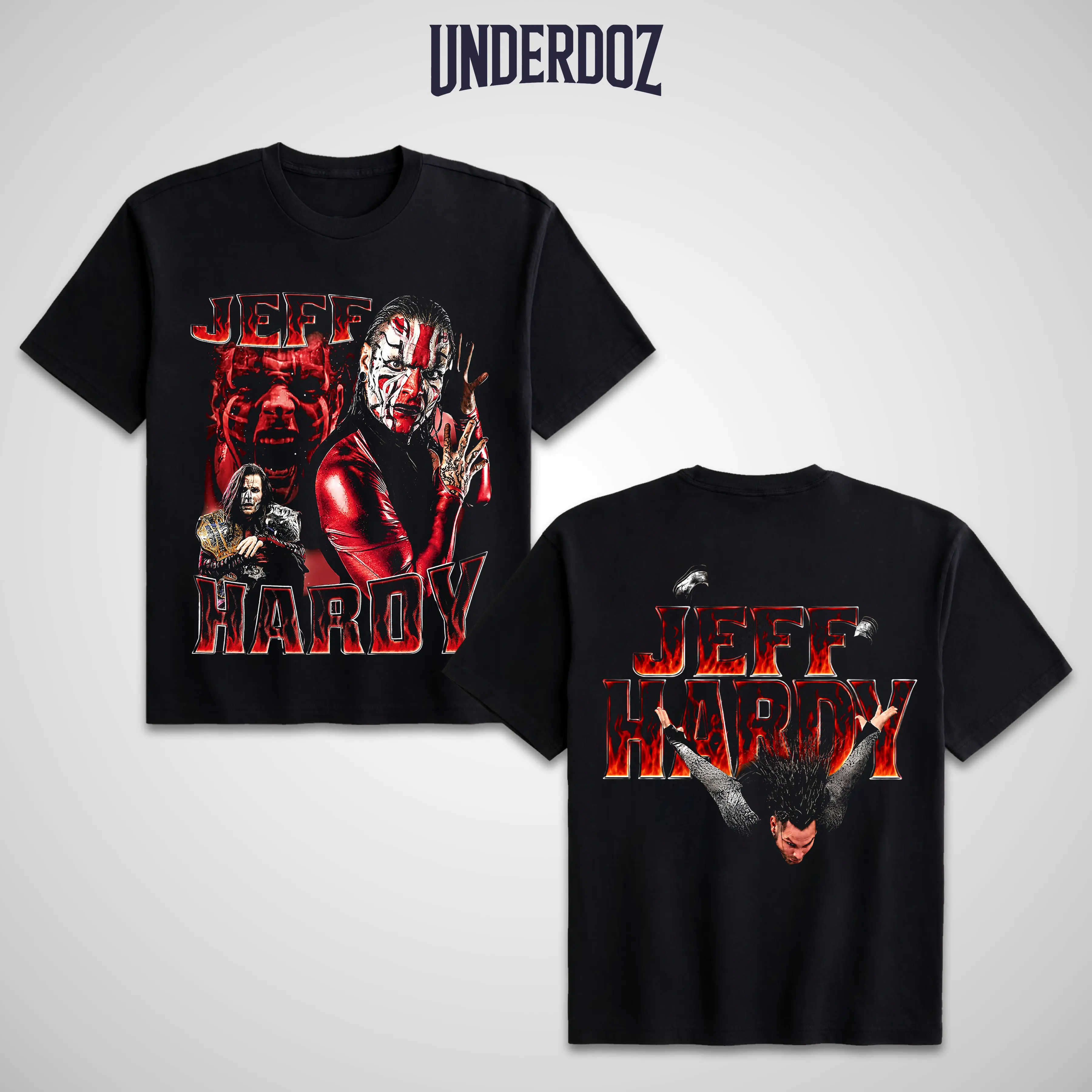 UnderDoz Jeff Hardy The Charismatic Enigma Heavy Cotton T-shirt, WWE Shirt Hardy Boyz Tshirt Wrestling Fan Apparel Menswear Breathable Printing, Gift for WWE Lovers, Streetwear