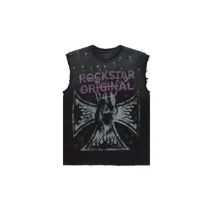 Dailin Black Oversized Cut Off T-Shirt