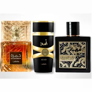 Lattafa Perfumes Khamrah + Asad + Qaed Al Fursan 100ml (3.4 Fl oz) Long Lasting Perfume - Value Bundle - Fragrance Gift Bundle